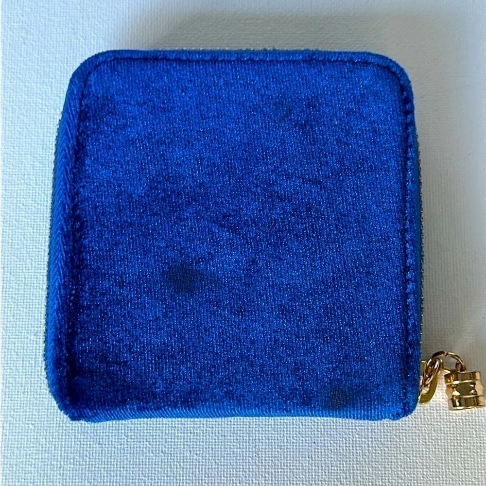 Jentry Kelley makeup pouch/wallet in blue velvet